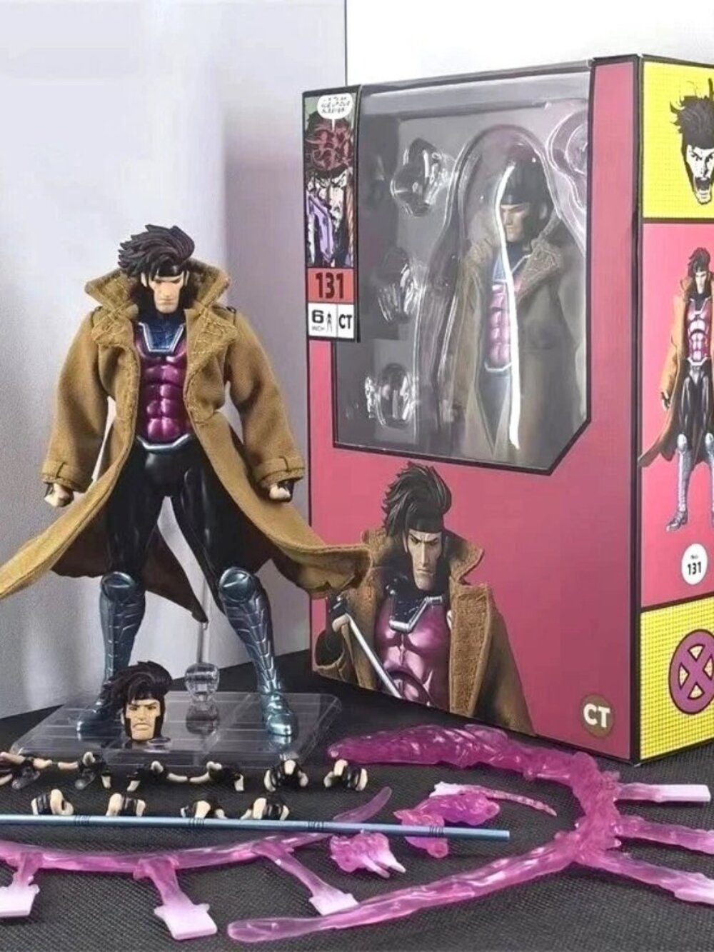 Gambit X-Men Comic Version 6" Action Figure CT Toys #131 New Box w/Accessory Toy